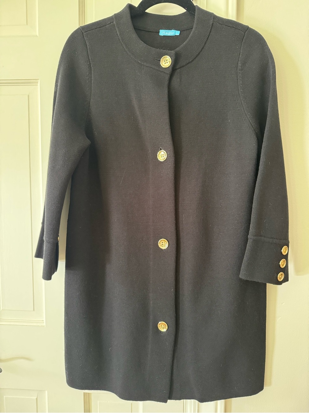 J. Mc Laughlin Black Button-Front Cardigan